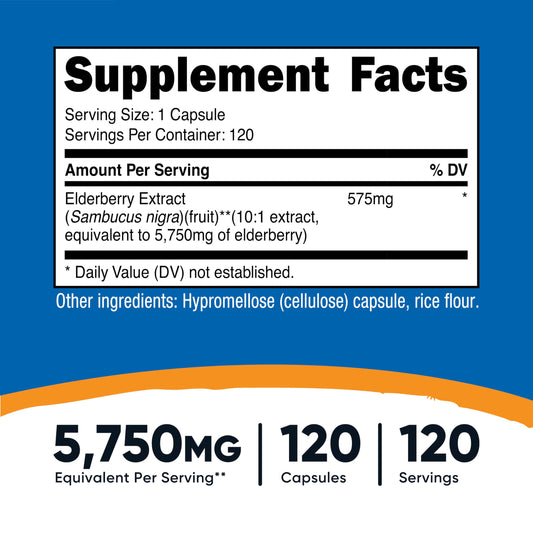 Close-up of 575mg elderberry capsule