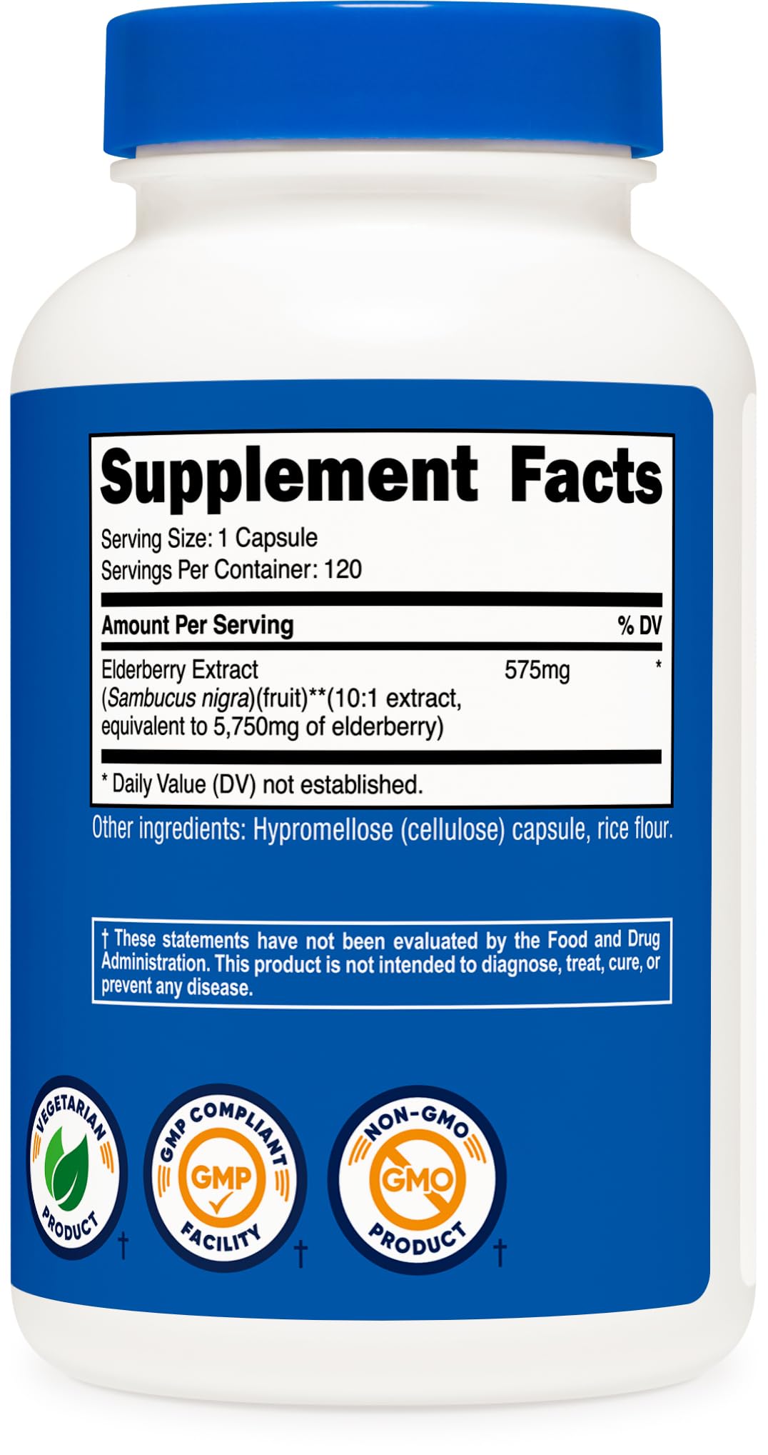 Two Nutricost Elderberry Capsules bottles in pack of 2