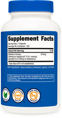 Bottle of Nutricost Elderberry capsules with wellness imagery