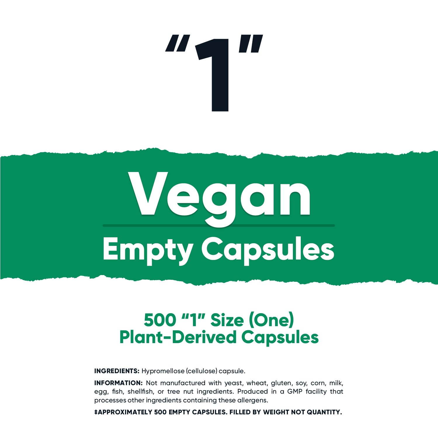 Nutricost empty capsules with Kosher, Halal, Non-GMO, Soy Free, Gluten Free labels