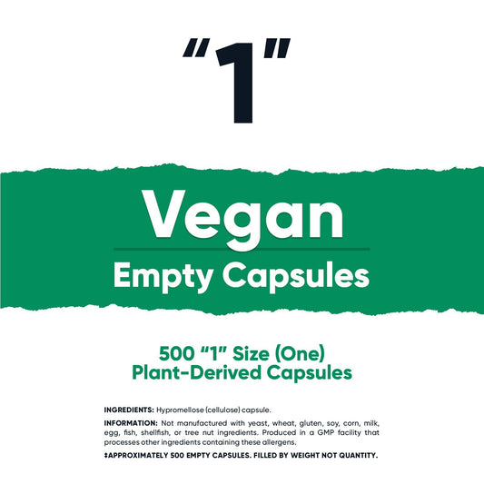 Nutricost empty capsules with Kosher, Halal, Non-GMO, Soy Free, Gluten Free labels