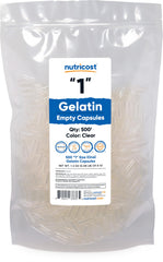 Nutricost Gelatin Size 1 Empty Capsules – Clear, 500-count package