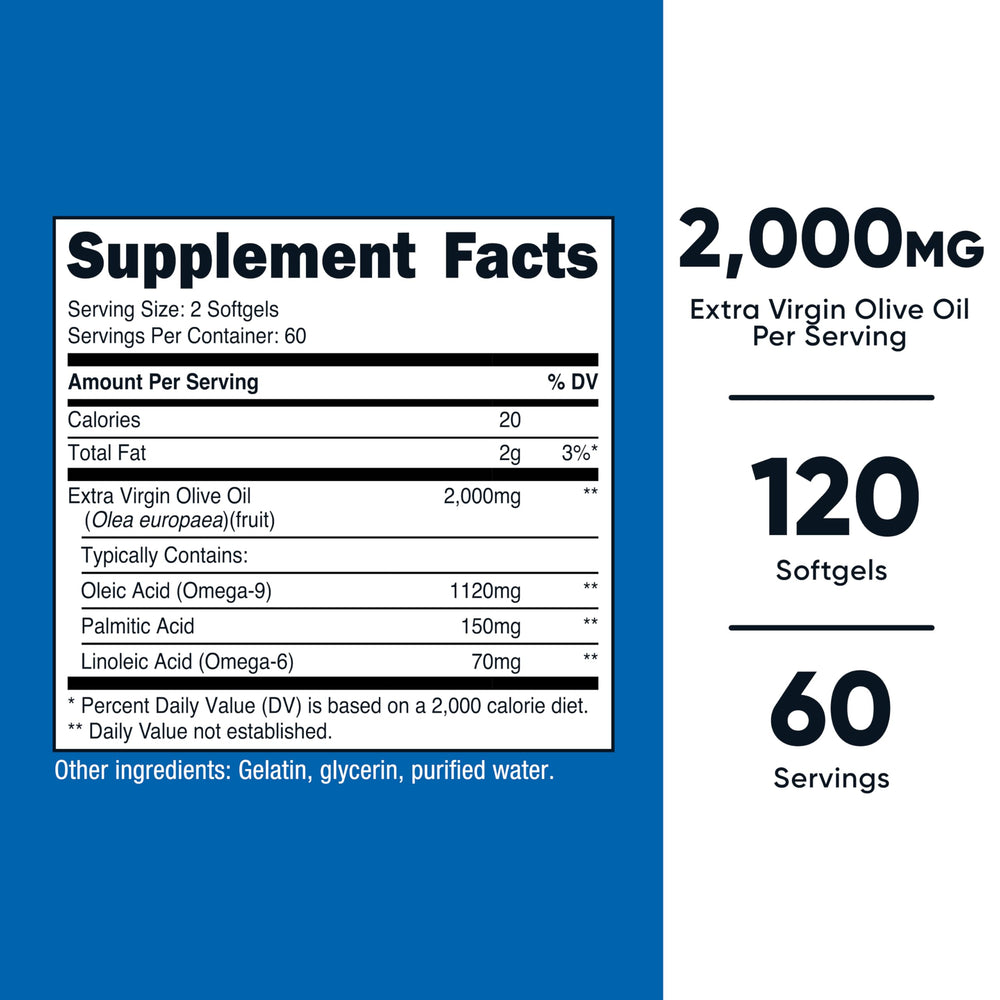 Nutricost EVOO ingredients panel
