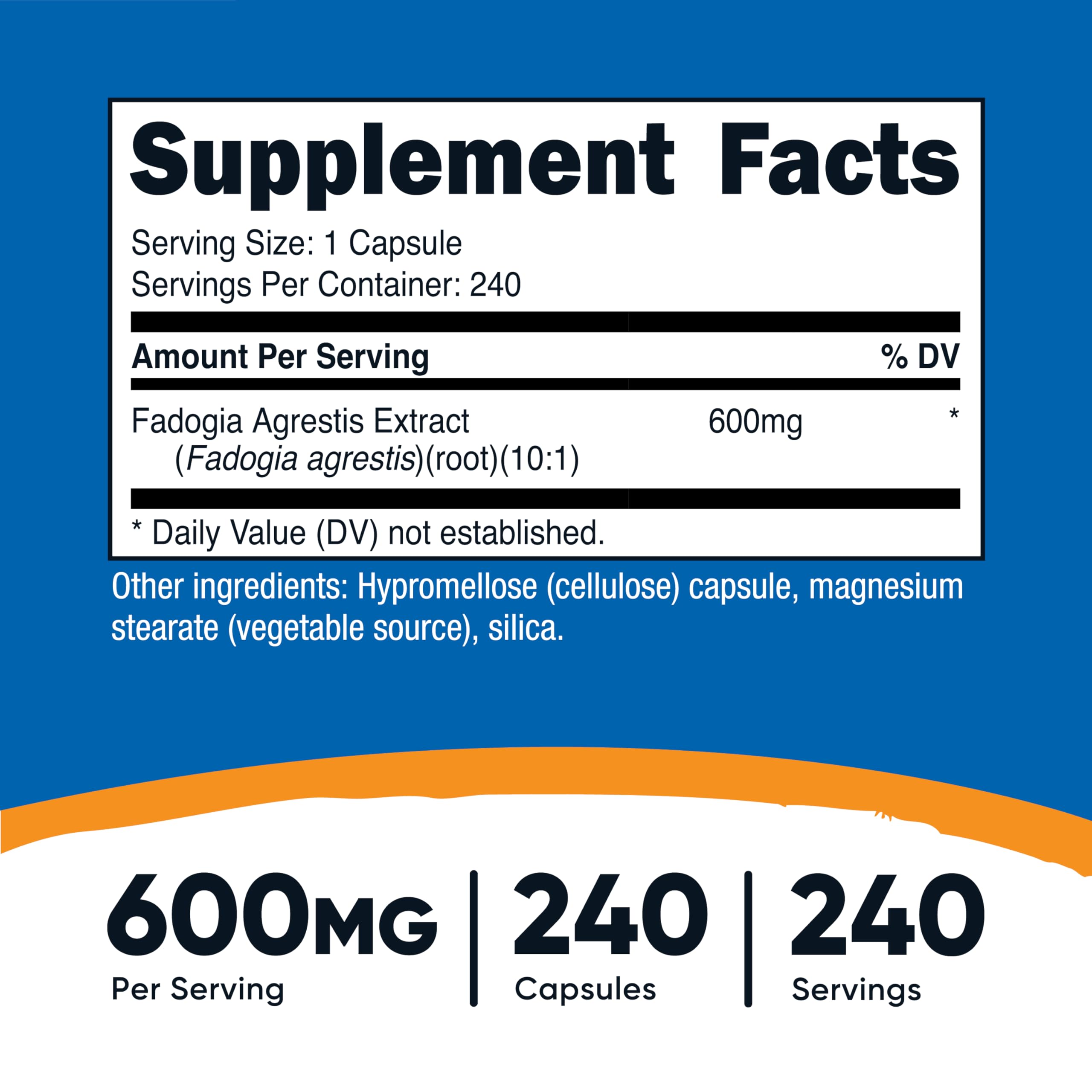 Serving size 600 mg per capsule