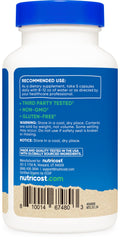 Nutrition label and organic certifications on Nutricost Fiber Capsules