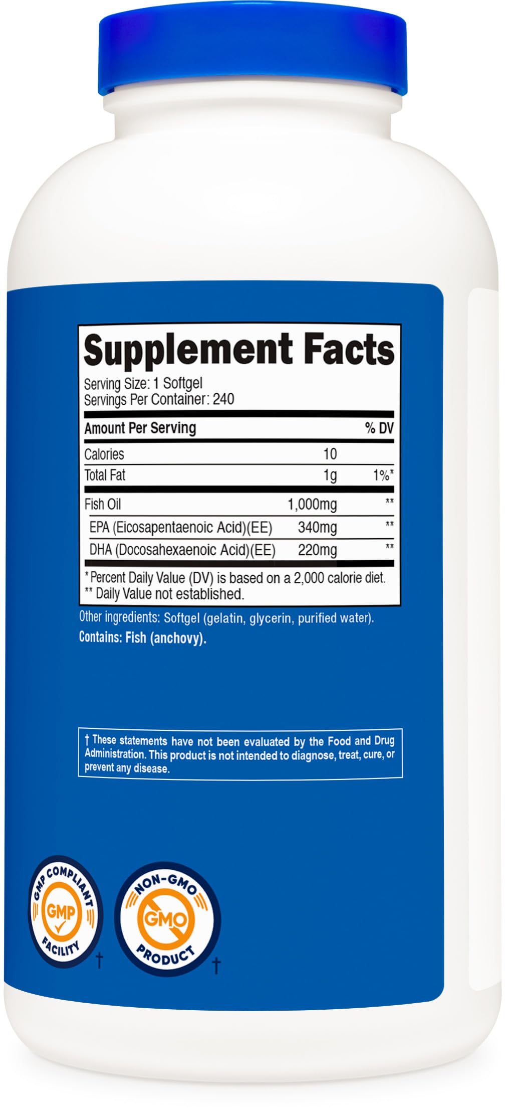 Nutricost Fish Oil Omega-3 bottle with packaging