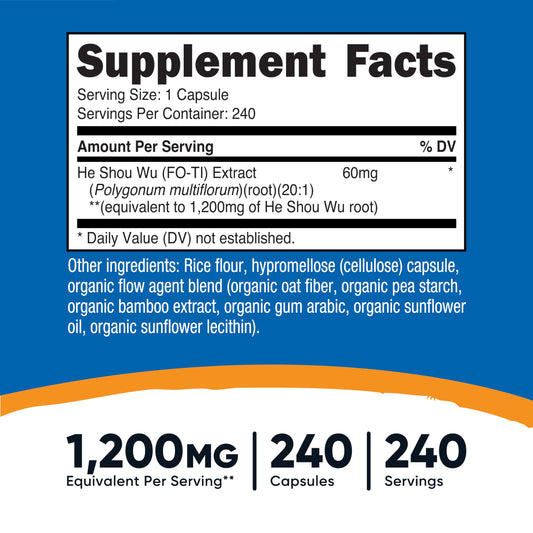Fo-Ti root extract 60 mg 20:1 per serving