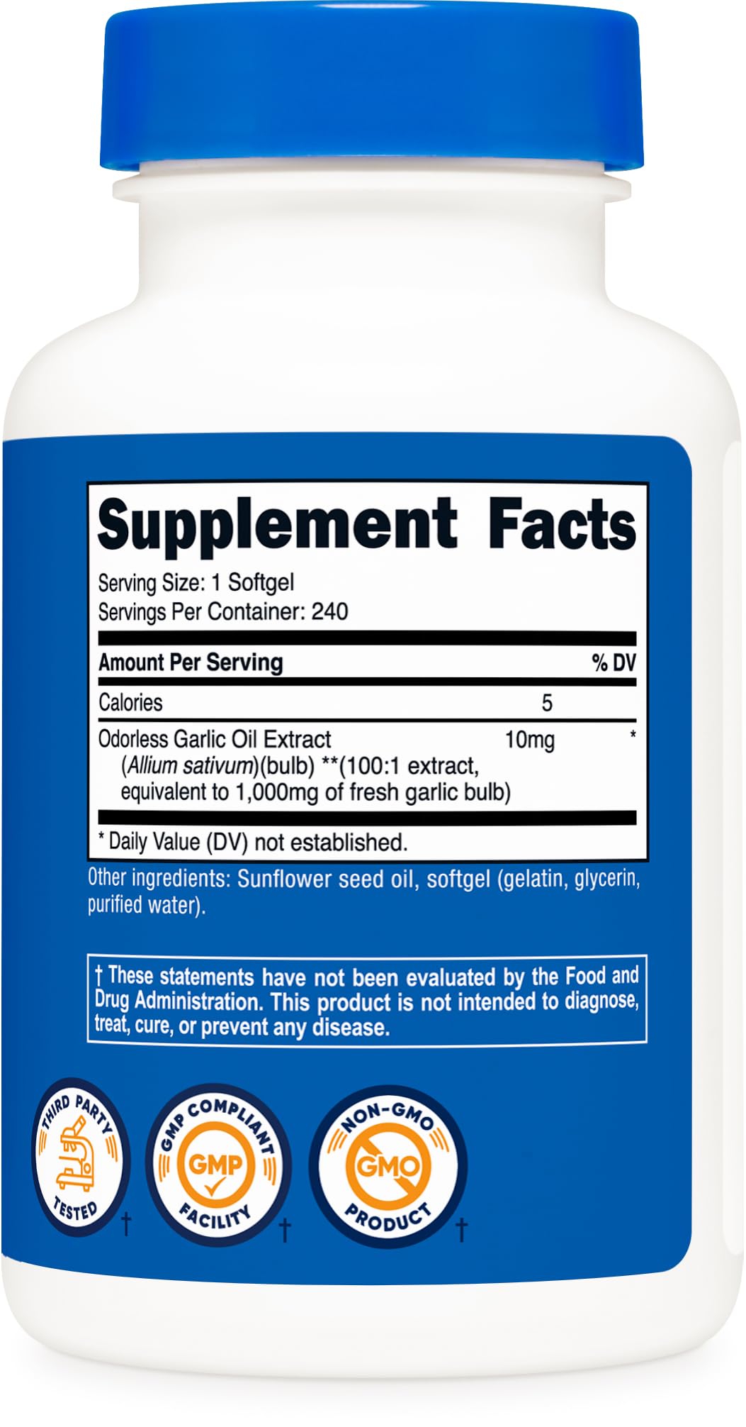 NSF Certified GMP Compliant FDA Registered facility label