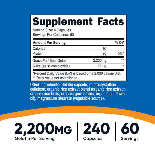Close-up of grass-fed beef gelatin capsules