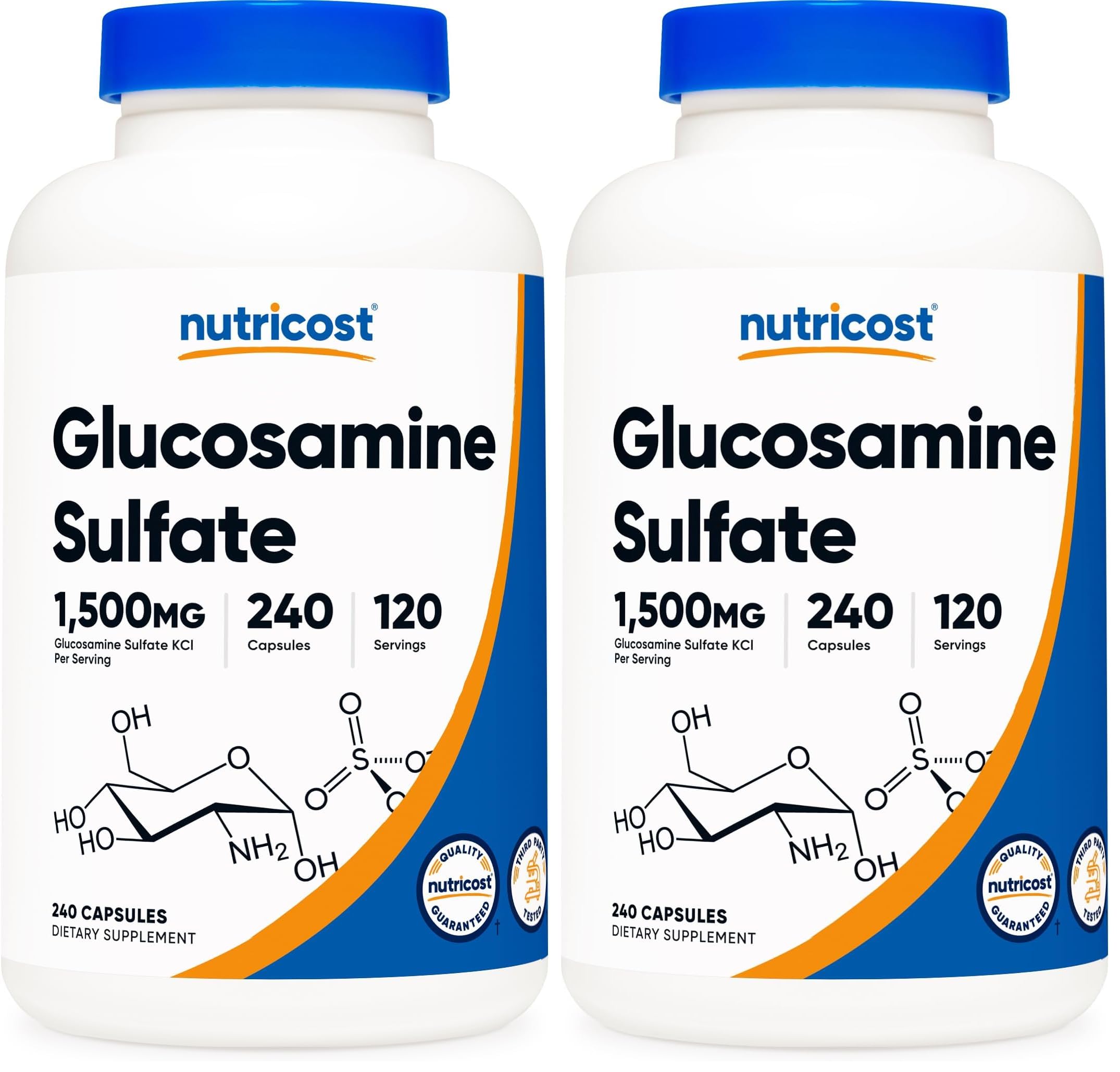 Main product image: Nutricost Glucosamine Sulfate 1500mg Pack of 2