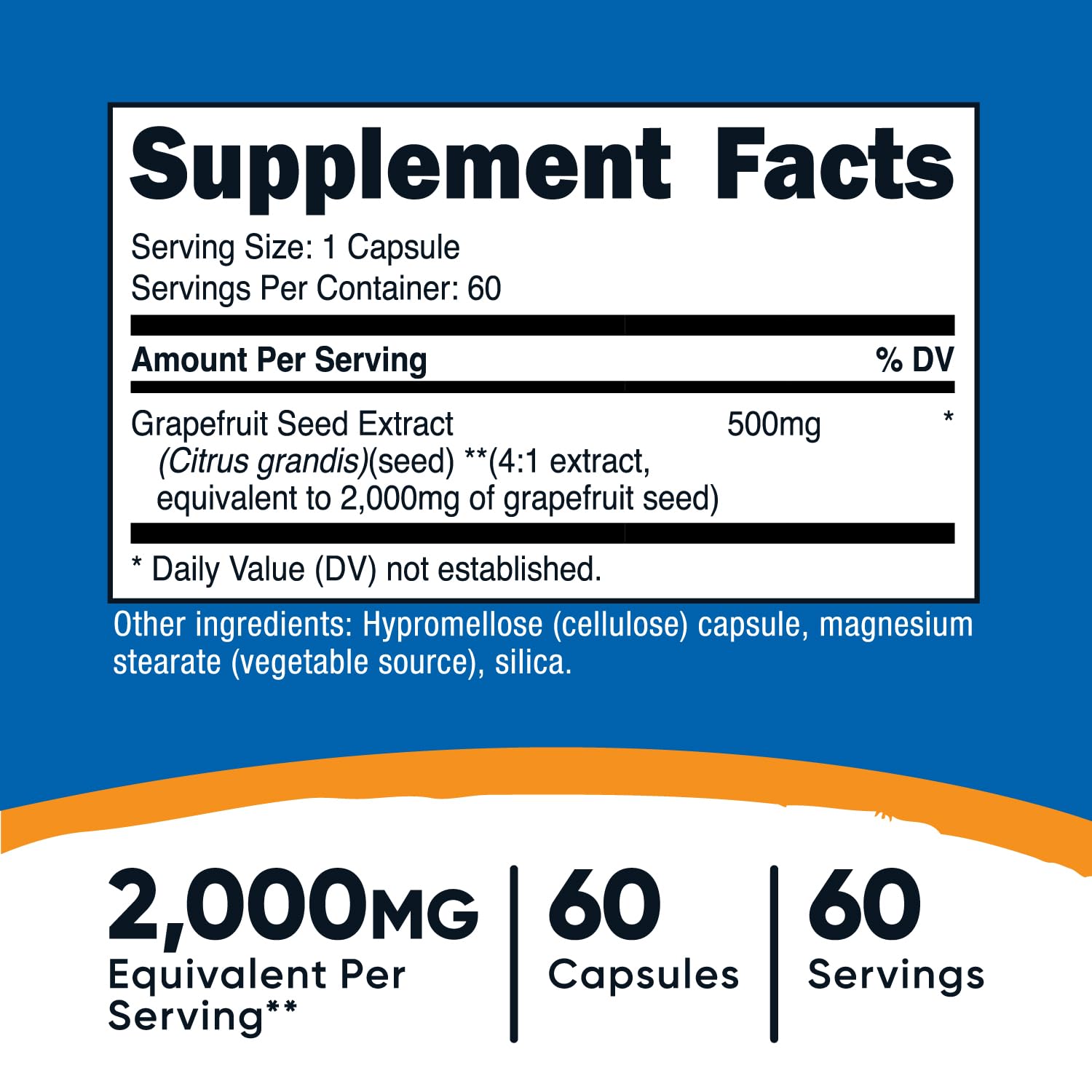 Close-up view of Nutricost Grapefruit Seed Extract capsules
