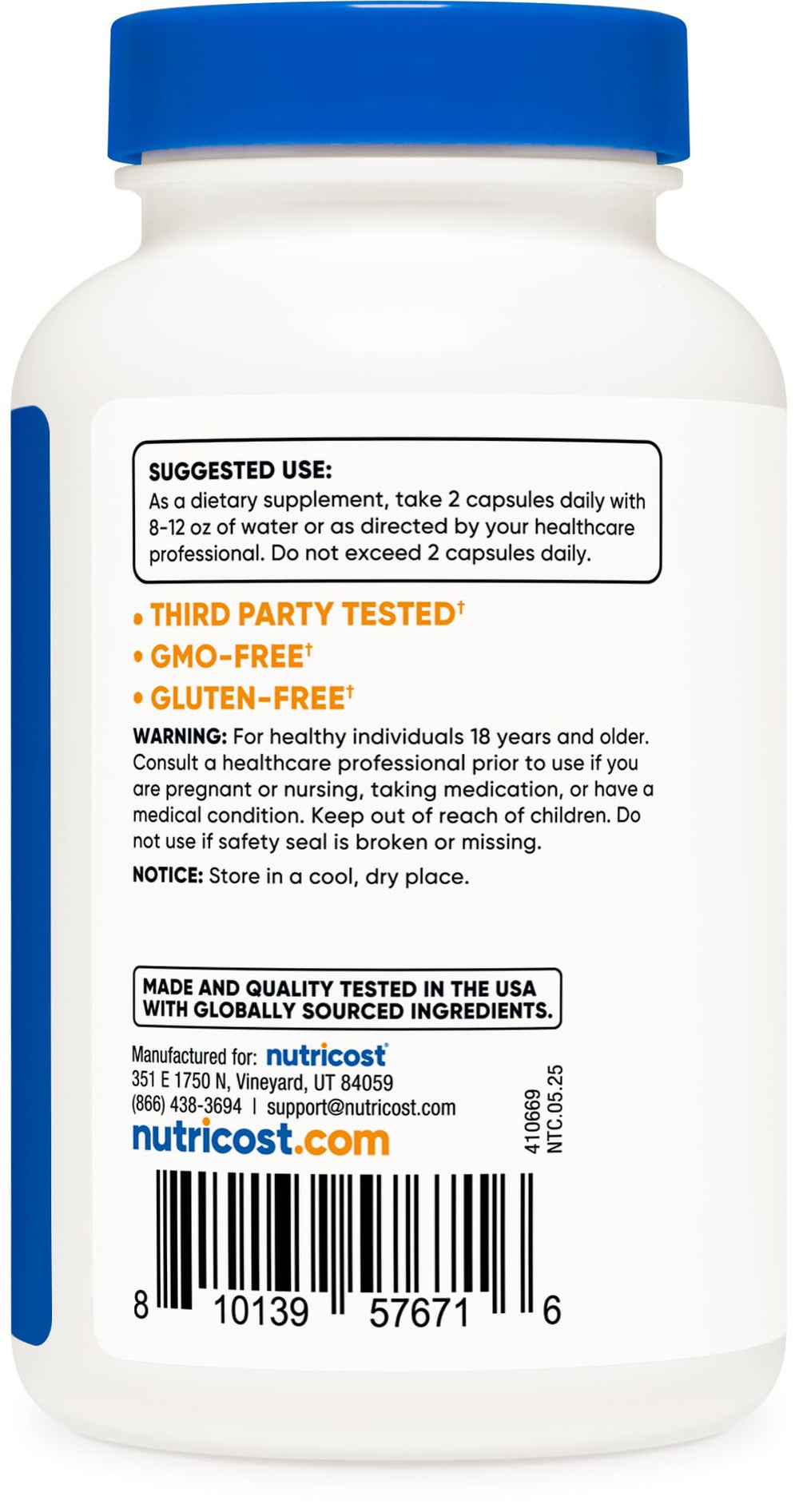Nutrition label showing 4000mg equivalent graviola extract