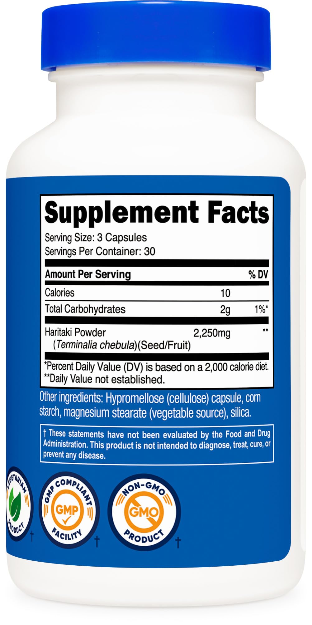 Facility logos showing NSF Certified, GMP Compliant, and FDA Registered