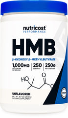 Front view of Nutricost HMB Powder 250g bottle