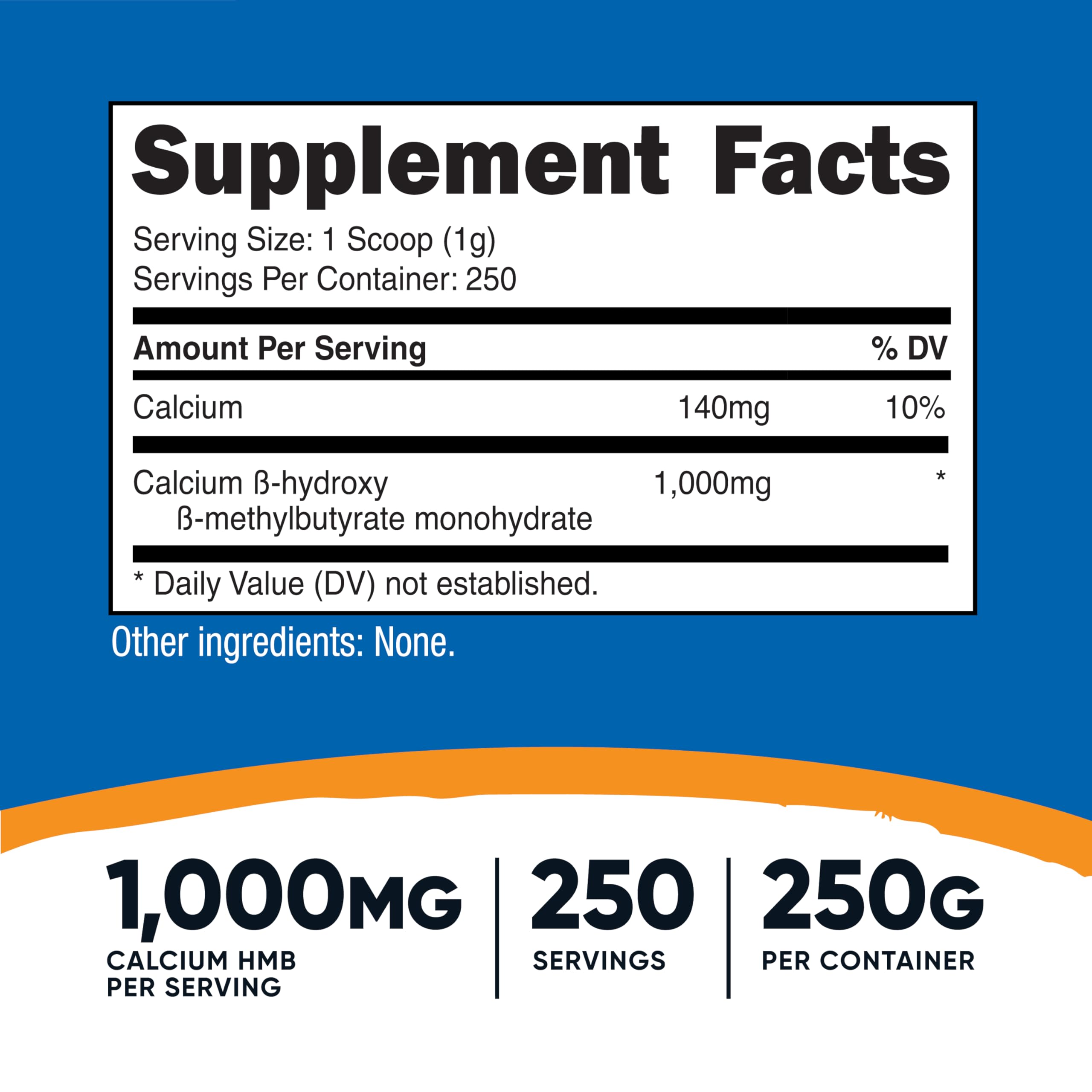 Nutricost HMB Powder label showing ingredients