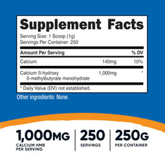 Nutricost HMB Powder label showing ingredients