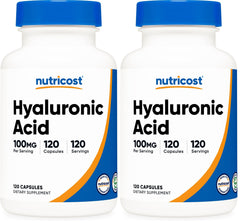 Nutricost Hyaluronic Acid 100mg capsules bottle – front view