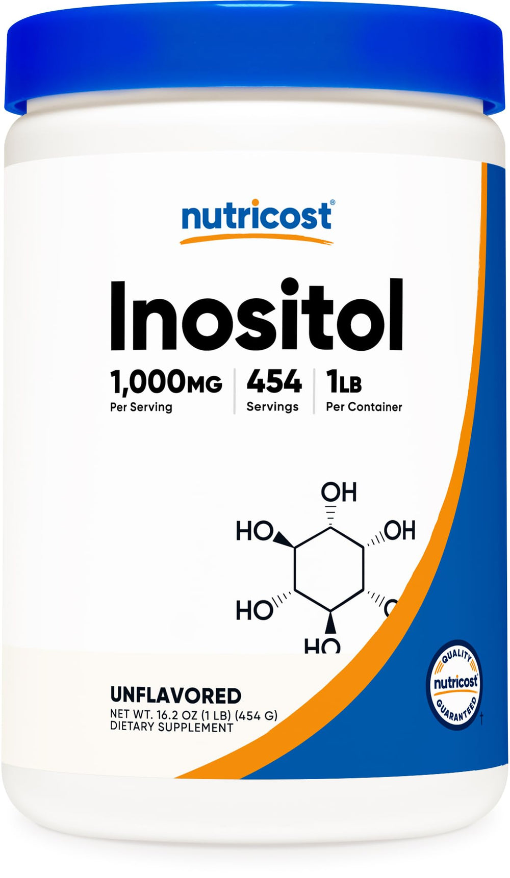 Nutricost Inositol Powder 1LB bottle – front view