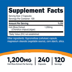 Vegan and gluten-free Nutricost sea moss capsules