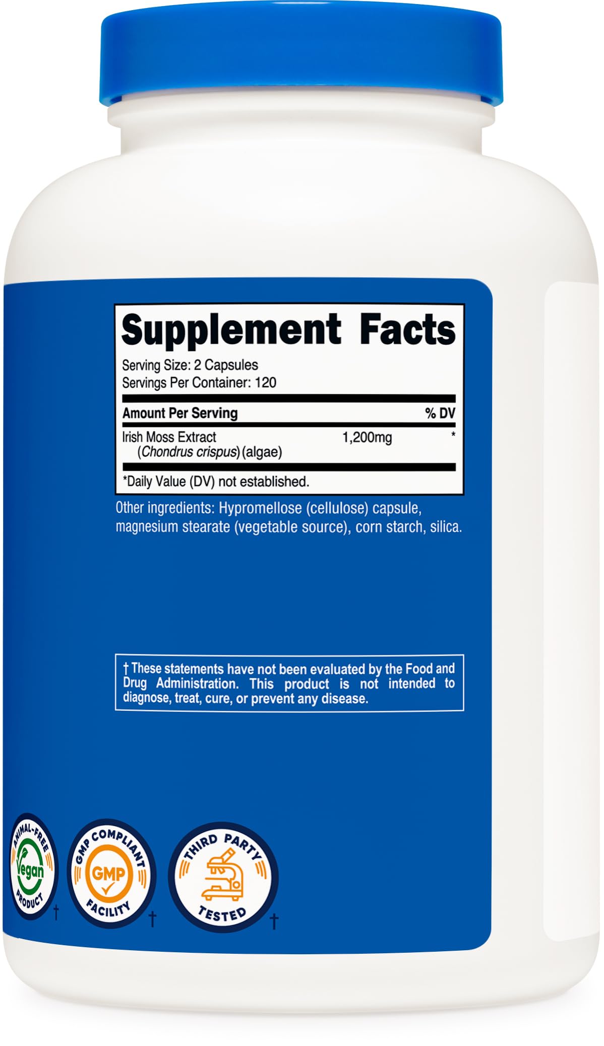 NSF certified GMP facility branding on label