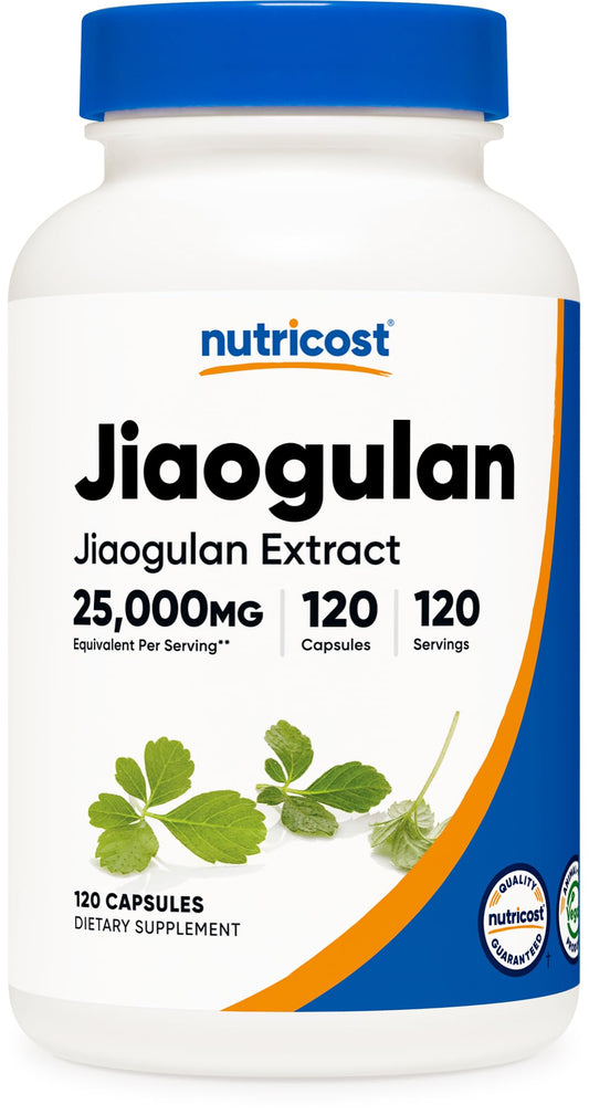 Bottle of Nutricost Jiaogulan Extract 120 vegan capsules