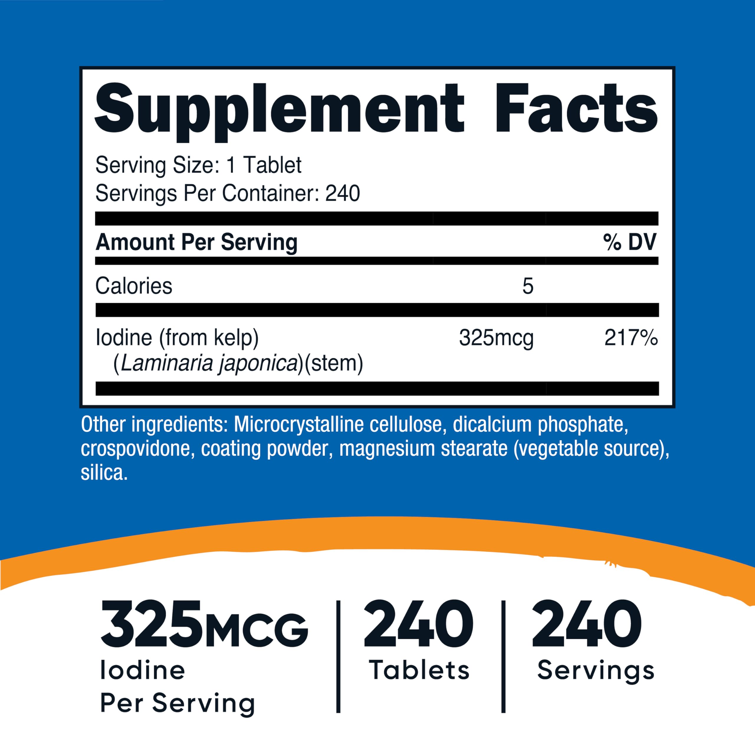 Front view of Nutricost Kelp Tablets bottle