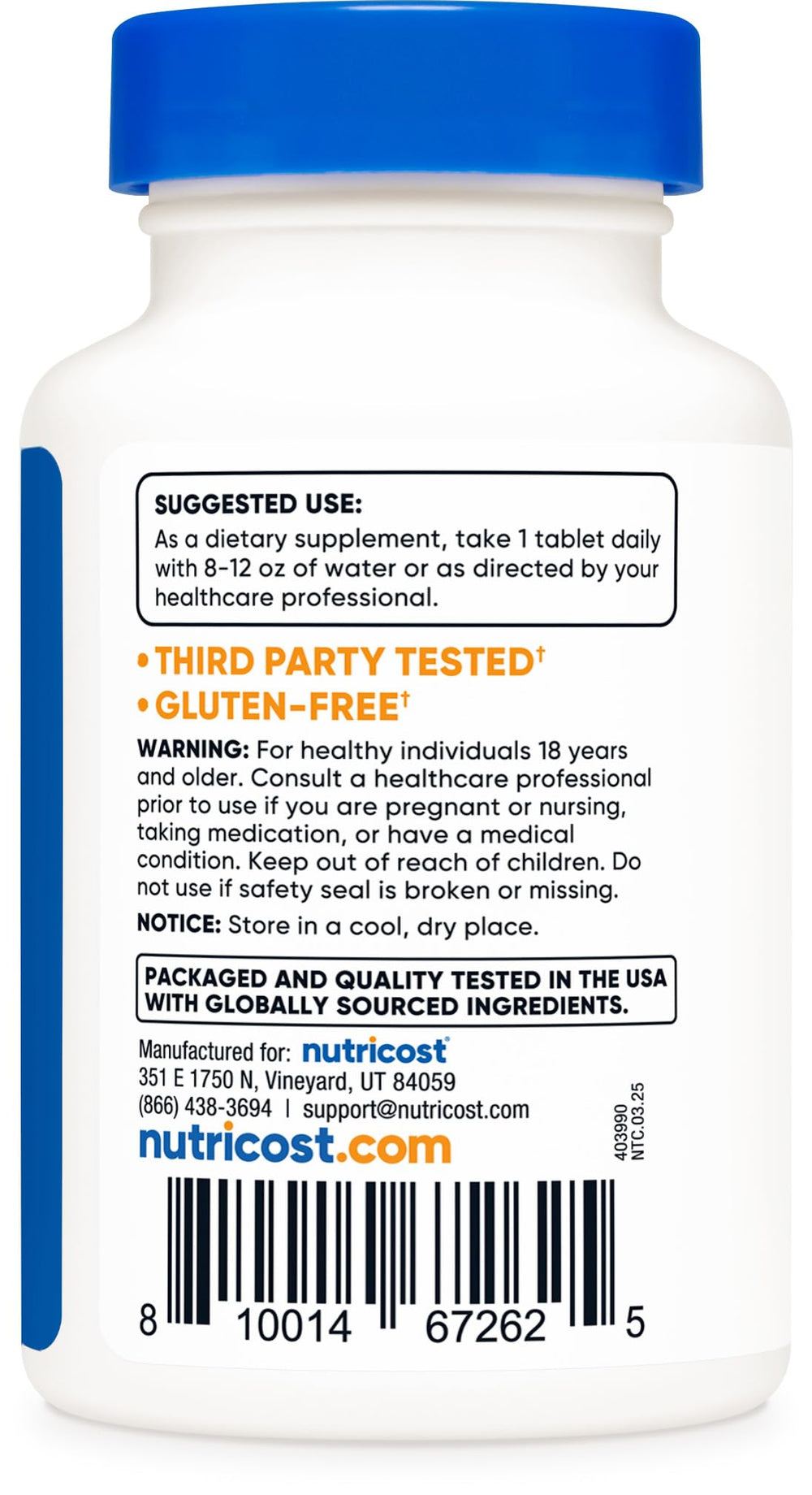 Nutricost Kelp Tablets bottle with 240 tablets displayed