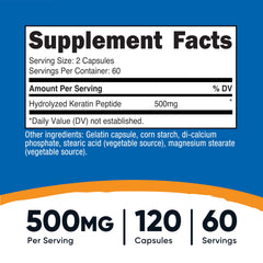 Serving size detail: 500MG per serving, 120 capsules per bottle