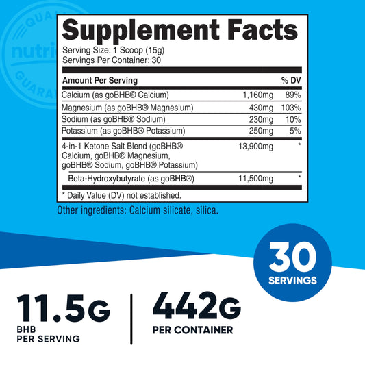 Unflavored Keto BHB Exogenous Ketones bottle with scoop