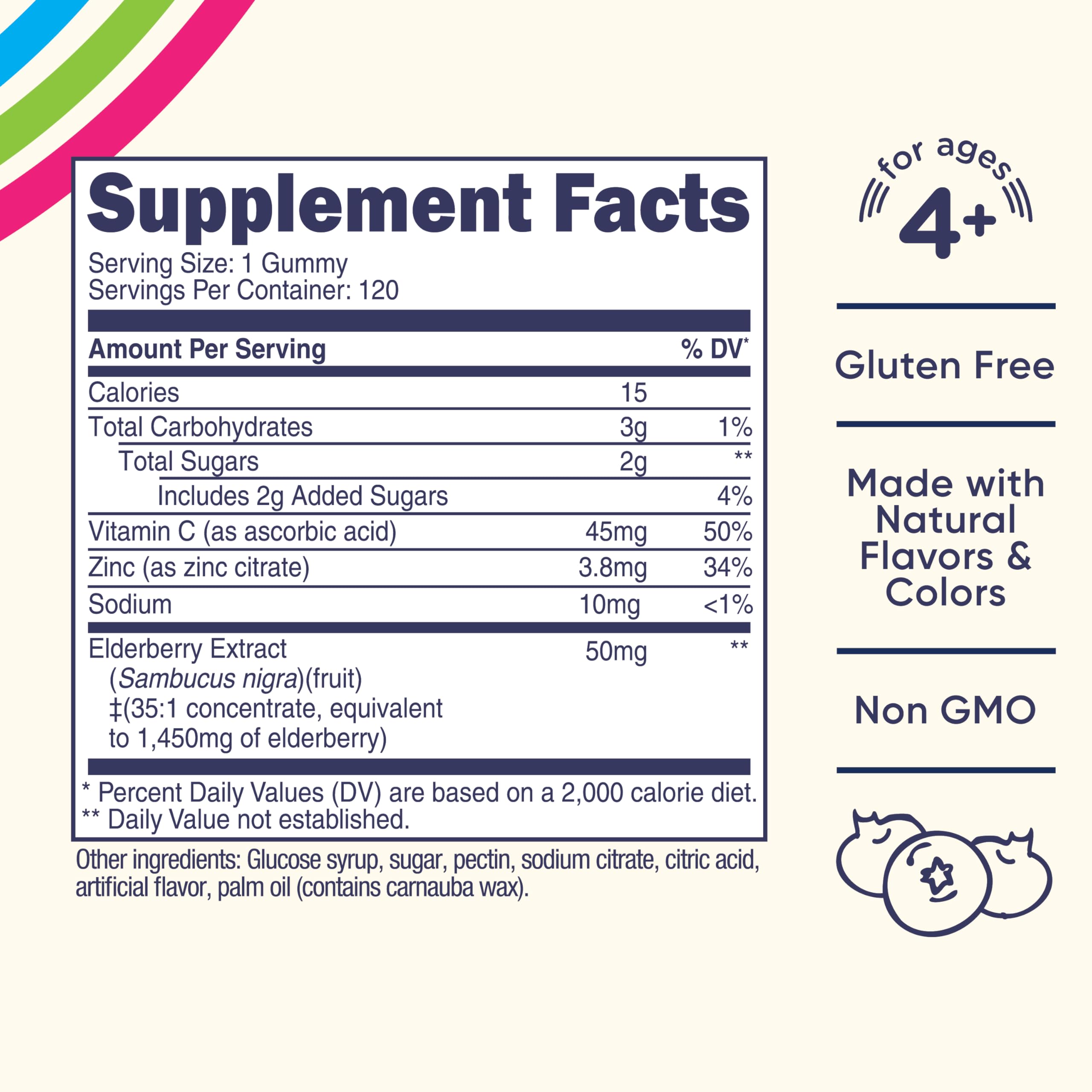 Front view of Nutricost Kids Elderberry Gummies bottle showing 120 gummies