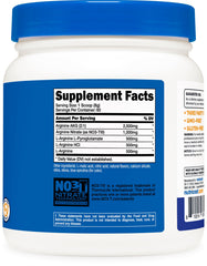 Product packaging and flavor imagery for Nutricost L-Arginine Complex