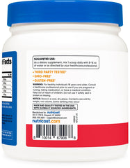Nutrition facts panel for Nutricost L-Arginine Complex Powder