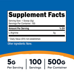 Packaging of Nutricost L-Arginine Powder 500g