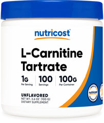 Front view of Nutricost L-Carnitine Tartrate Powder 100 g bottle