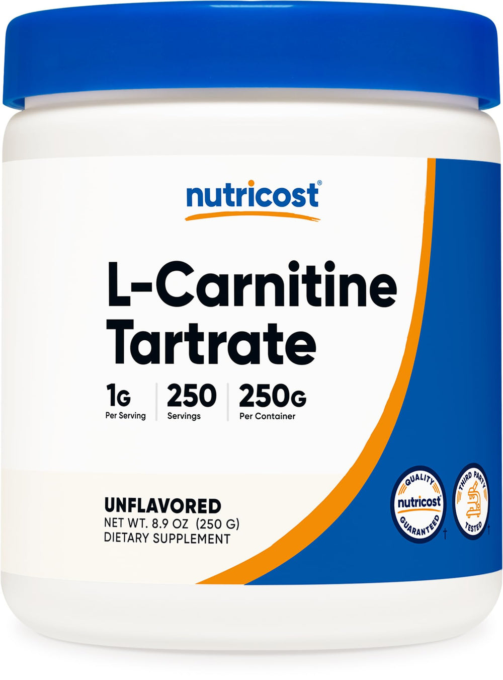 Nutricost L-Carnitine Tartrate Powder bottle 250 g front view