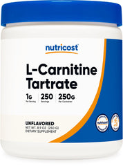 Nutricost L-Carnitine Tartrate Powder bottle 250 g front view
