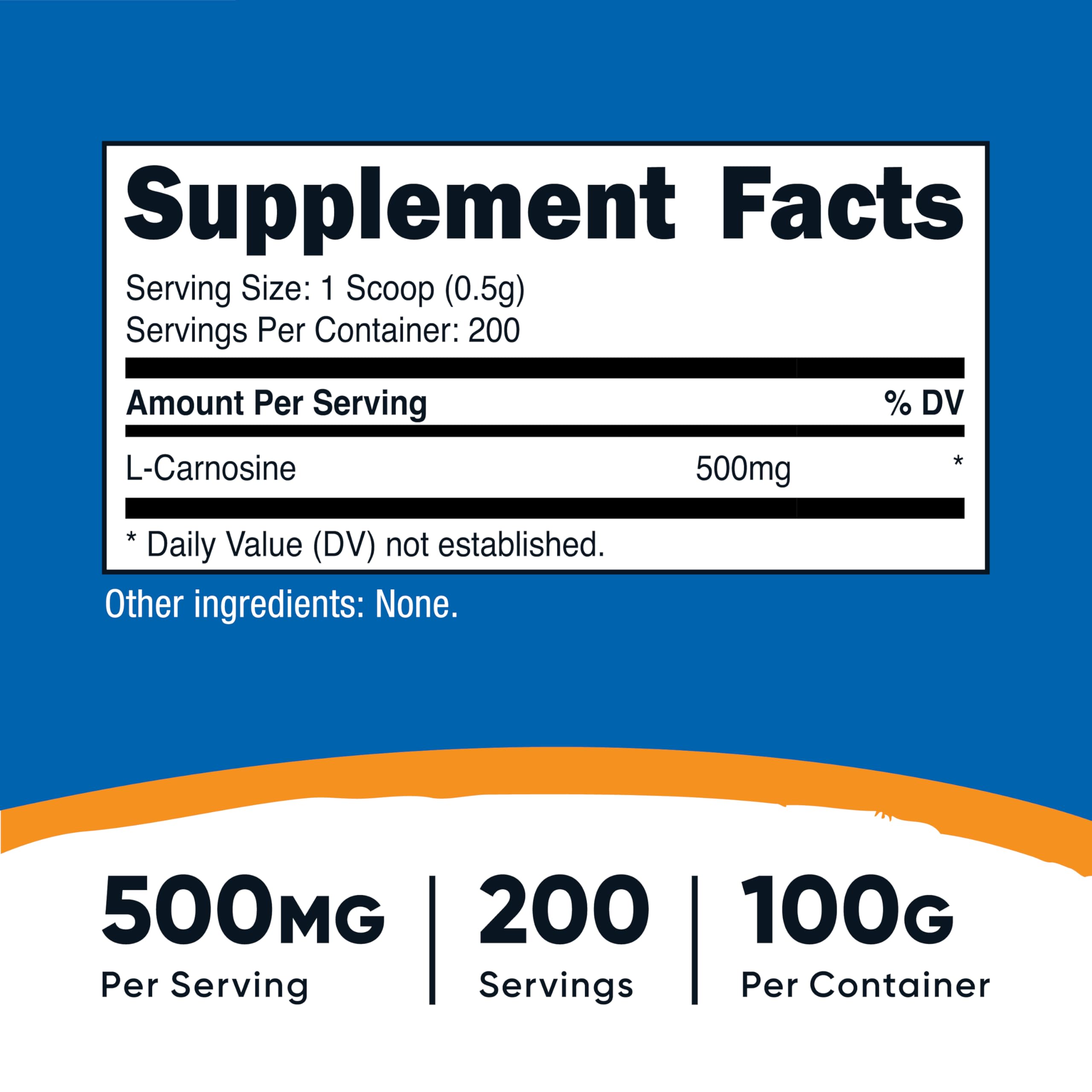 Nutricost L-Carnosine Powder 100g bottle