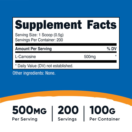 Nutricost L-Carnosine Powder 100g bottle