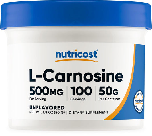 Nutricost L-Carnosine Powder 50g bottle — 100 servings