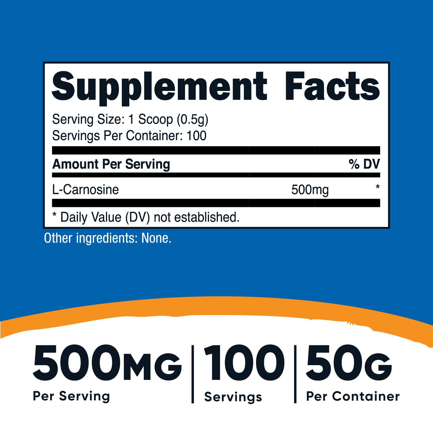 Nutricost L-Carnosine Powder product label