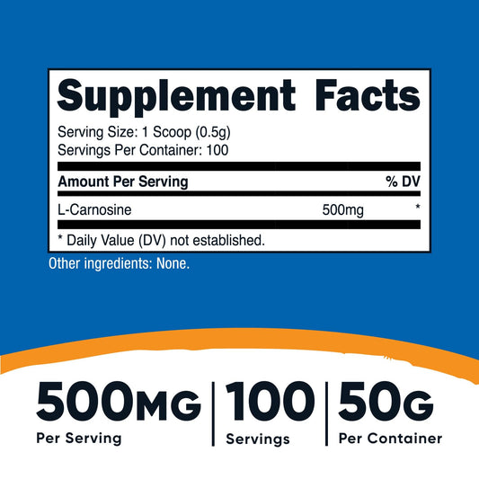 Nutricost L-Carnosine Powder product label