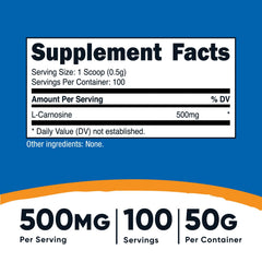 Nutricost L-Carnosine Powder product label