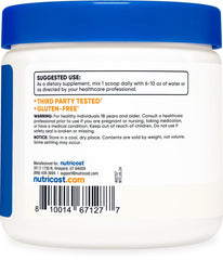 Nutricost L-Carnosine powder packaging box with GMP and FDA registered facility note.
