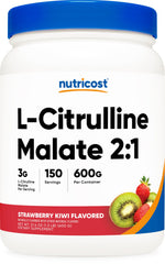 Nutricost L-Citrulline Malate 2:1 Strawberry Kiwi bottle front view