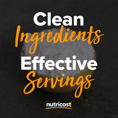 Close-up of Nutricost L-Glutamine Powder container