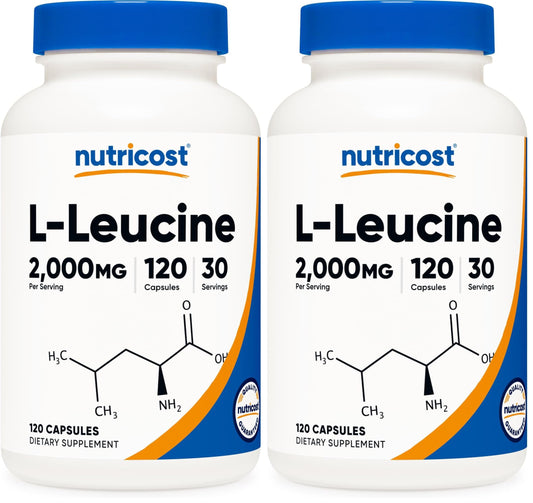 Nutricost L-Leucine 2000mg per serving - per-pack information