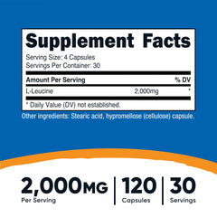 L-Leucine capsules 120-count per bottle - 30 servings