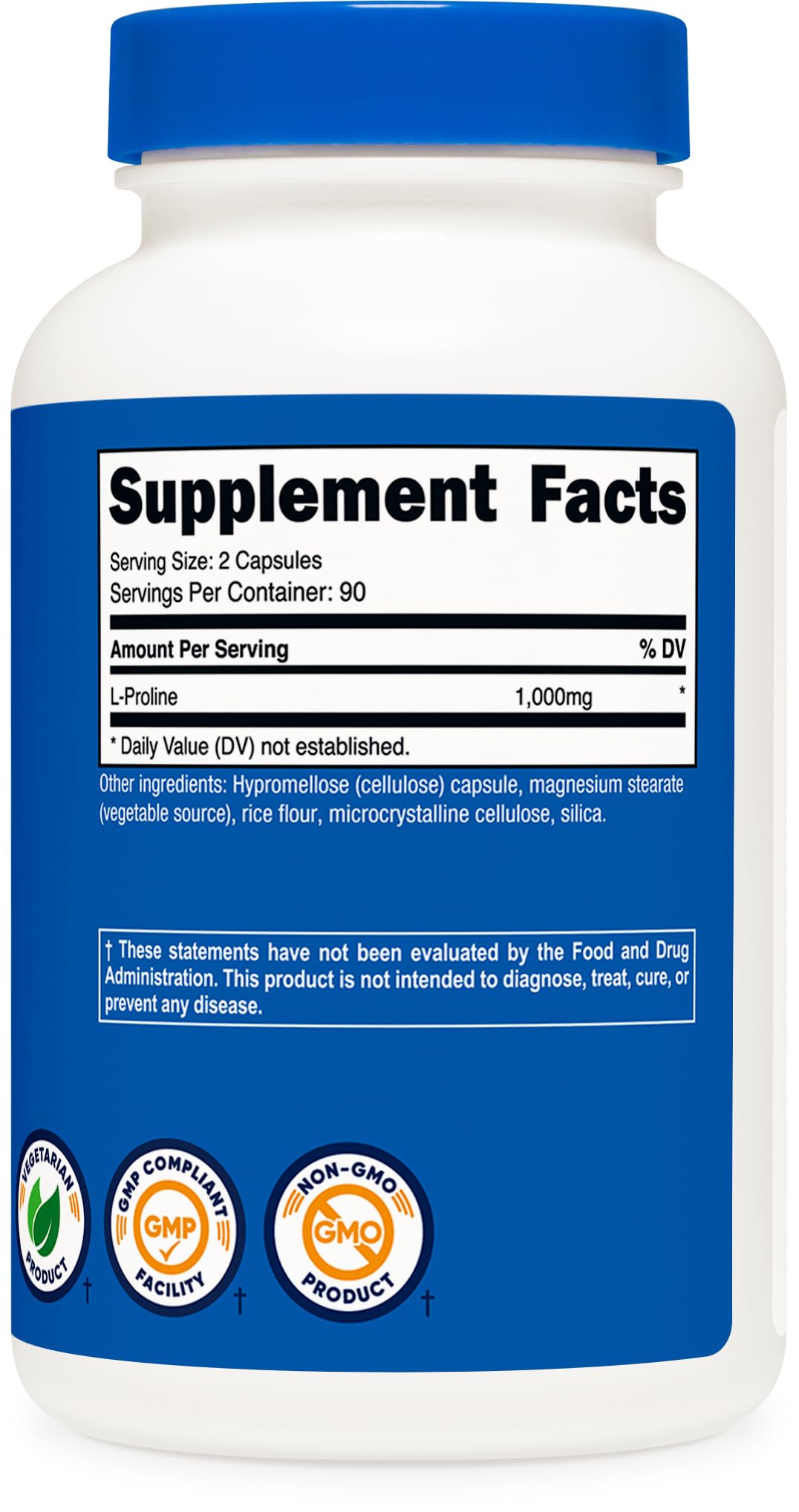 Third-party tested Nutricost L-Proline badge