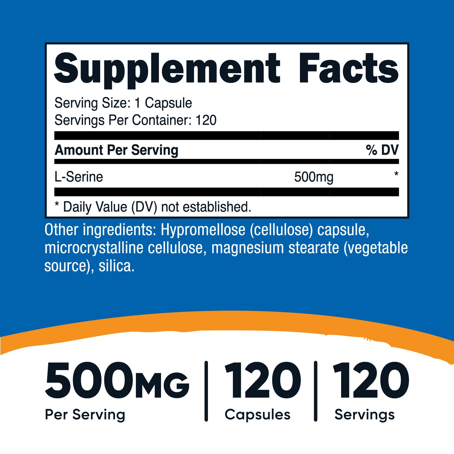 L-Serine capsules – 120 count in bottle