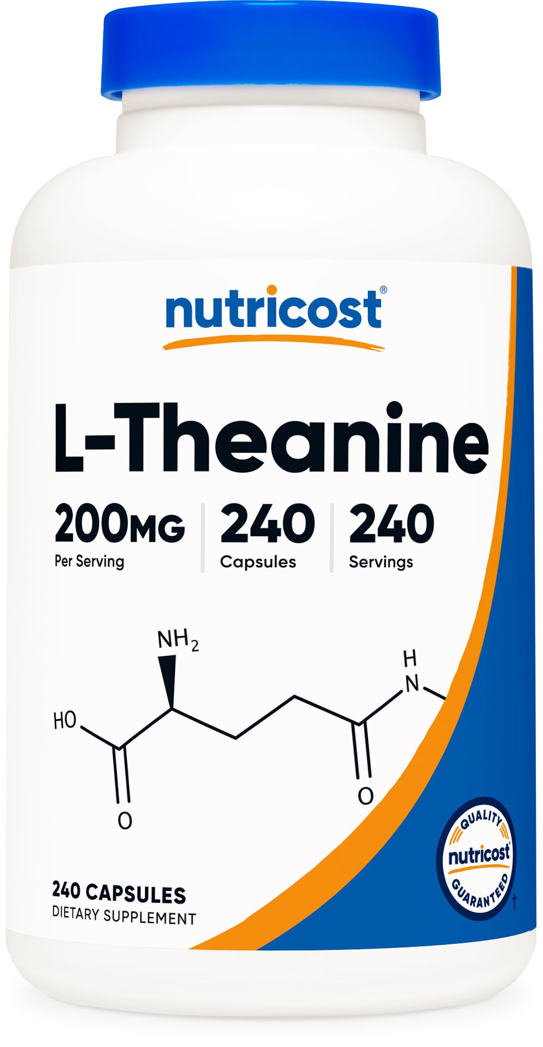 Nutricost L-Theanine 200mg bottle front label